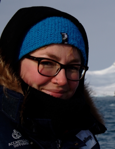 Dr Clara Hoppe on expedition in the Arctic. (Photo: Alfred-Wegener-Institut)