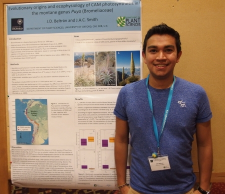 Juan David Beltran - poster prize winner - 34th New Phytologist Symposium: Systems biology & ecology of CAM plants