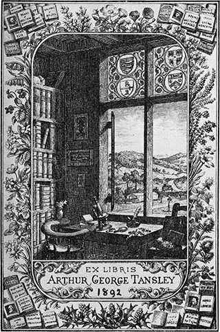 The bookplate Arthur Tansley designed for his personal library.