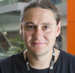Antony Dodd in a black t-shirt
